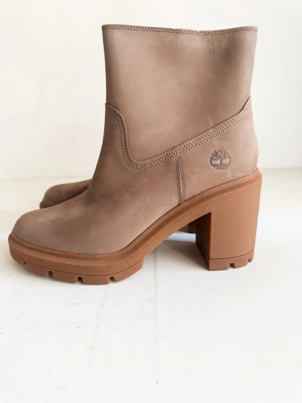 Timberland Allington Heights Mid Zip Boots taupe Nubuck Suede 11
